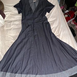 NWT eShakti denim ankle length dress side pockets